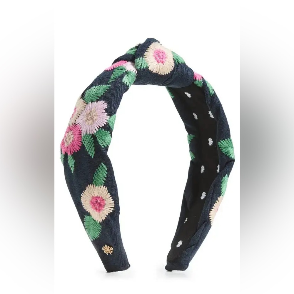 Lele Sadoughi Floral Embroidered Knotted Headband